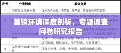 营销环境深度剖析,专题调查问卷研究报告