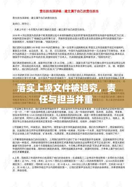 落实上级文件被追究，责任与担当并重
